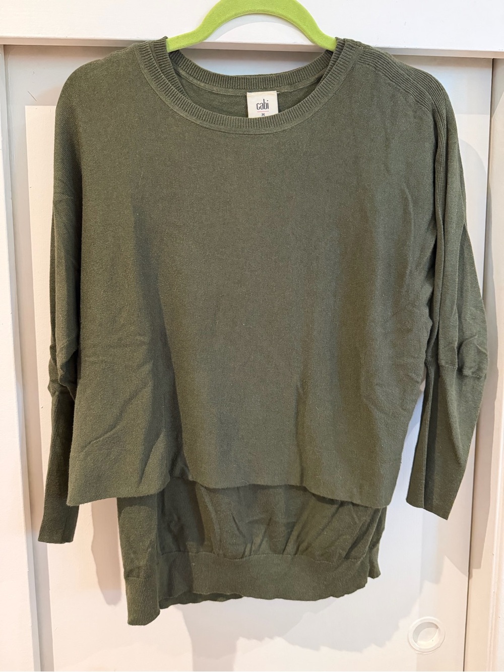 CAbi Women’s Olive Green Lightweight Crewneck Sweater Set